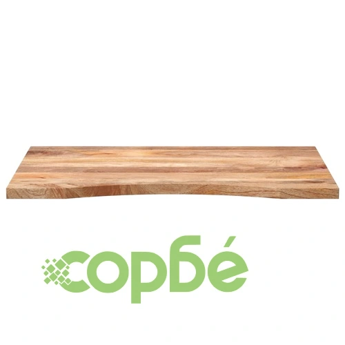 Плот за бюро с извивка 90x60x2,5 см грубо мангово дърво масив ➤ топ цена ➤ sorbe.bg