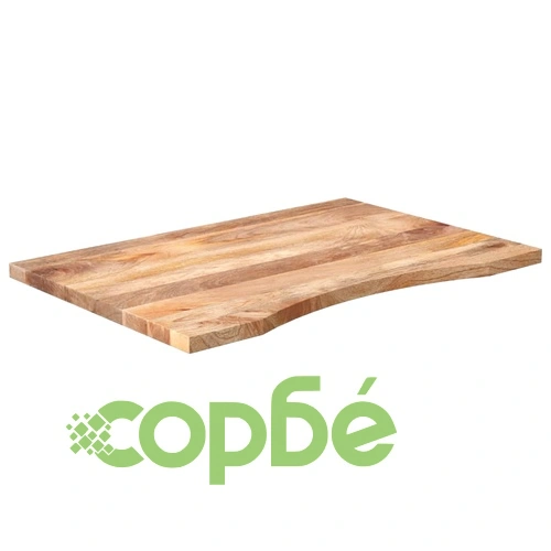 Плот за бюро с извивка 100x60x2,5 см грубо мангово дърво масив ➤ топ цена ➤ sorbe.bg