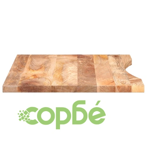 Плот за бюро с извивка 100x60x2,5 см грубо мангово дърво масив ➤ топ цена ➤ sorbe.bg