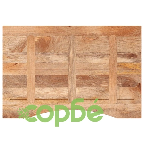 Плот за бюро с извивка 100x60x2,5 см грубо мангово дърво масив ➤ топ цена ➤ sorbe.bg