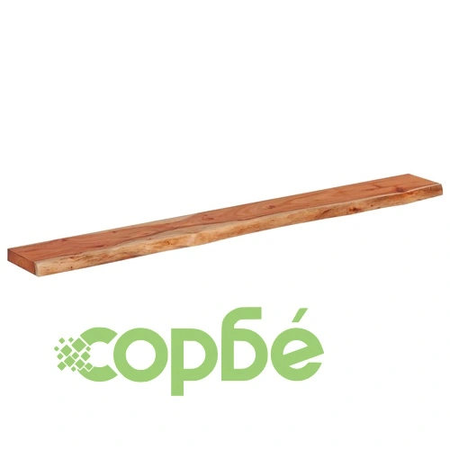 Стенен рафт, 180x20x2,5 см, правоъгълен, масив акация, жив ръб ➤ топ цена ➤ sorbe.bg