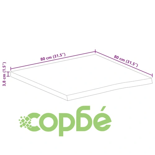 Плот за маса, жив ръб, 80x80x3,8 см, масивно дърво манго ➤ топ цена ➤ sorbe.bg