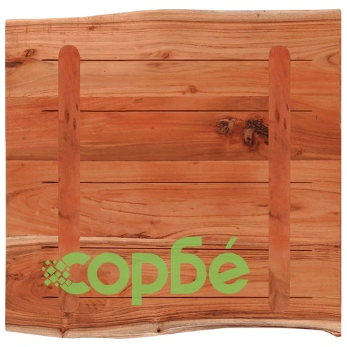 Плот за маса, 60x60x2,5 см, квадратен, акация масив, жив ръб ➤ топ цена ➤ sorbe.bg
