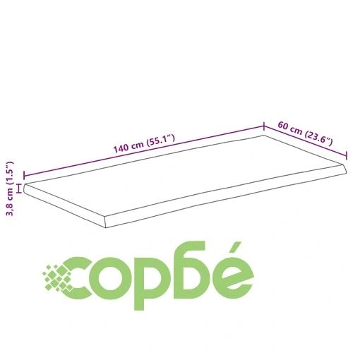 Плот за маса, жив ръб, 140x60x3,8 см, масивно дърво грубо манго ➤ топ цена ➤ sorbe.bg