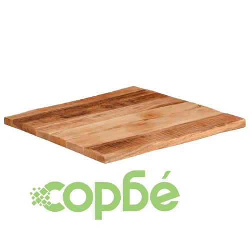 Плот за маса, жив ръб, 80x80x3,8 см, масивно дърво грубо манго ➤ топ цена ➤ sorbe.bg