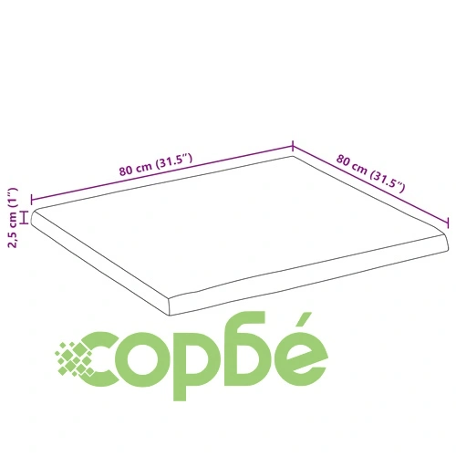 Плот за маса, 80x80x2,5 см, жив ръб, масивно дърво манго ➤ топ цена ➤ sorbe.bg