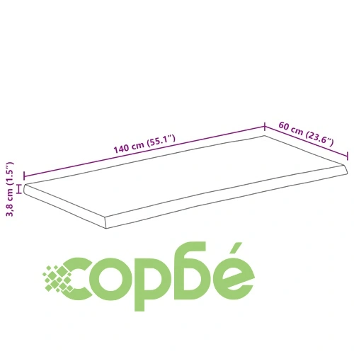 Плот за маса, 140x60x3,8 см, жив ръб, масивно дърво манго ➤ топ цена ➤ sorbe.bg