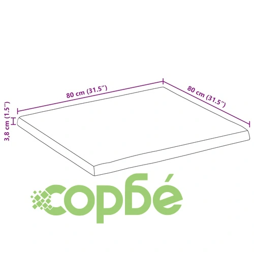 Плот за маса, 80x80x3,8 см, жив ръб, масивно дърво манго ➤ топ цена ➤ sorbe.bg