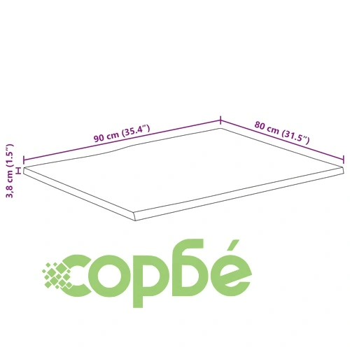 Плот за маса, 90x80x3,8 см, жив ръб, масивно дърво манго ➤ топ цена ➤ sorbe.bg