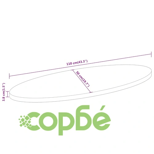 Плот за маса, 110x50x3,8 см, овален, масивна акация ➤ топ цена ➤ sorbe.bg