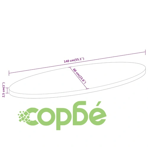 Плот за маса, 140x60x2,5 см, овален, масивно дърво манго ➤ топ цена ➤ sorbe.bg