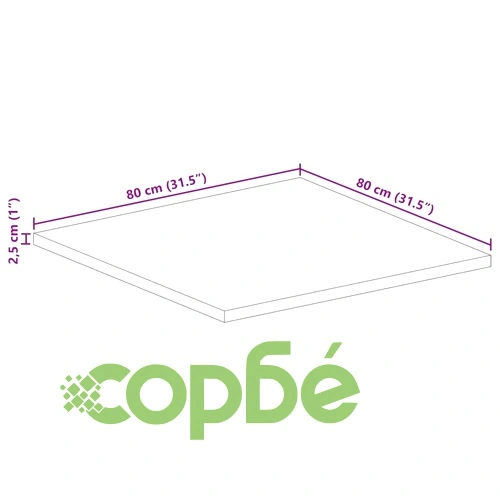 Плот за маса 80x80x2,5 см квадратен масивна акация ➤ топ цена ➤ sorbe.bg
