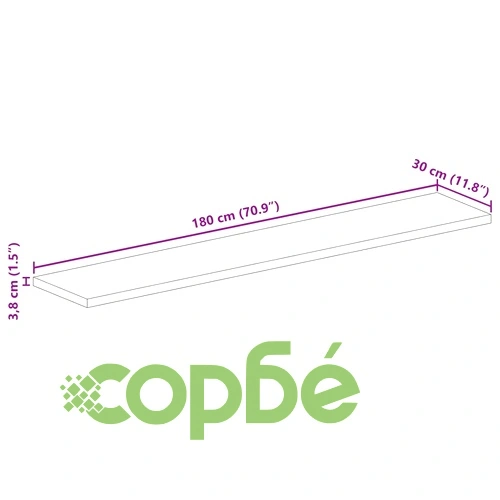 Плот за маса, 180x30x3,8 см, правоъгълен, акация масив ➤ топ цена ➤ sorbe.bg