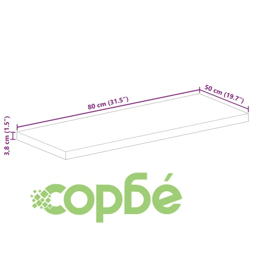 Плот за маса, 80x50x3,8 см, правоъгълен, акация масив ➤ топ цена ➤ sorbe.bg