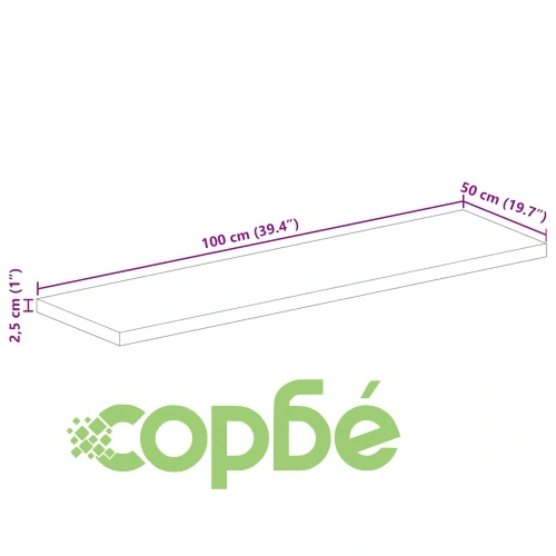 Плот за маса 100x50x2,5 см правоъгълен регенерирано дърво масив ➤ топ цена ➤ sorbe.bg