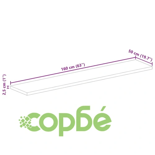 Плот за маса 160x50x2,5 см правоъгълен регенерирано дърво масив ➤ топ цена ➤ sorbe.bg