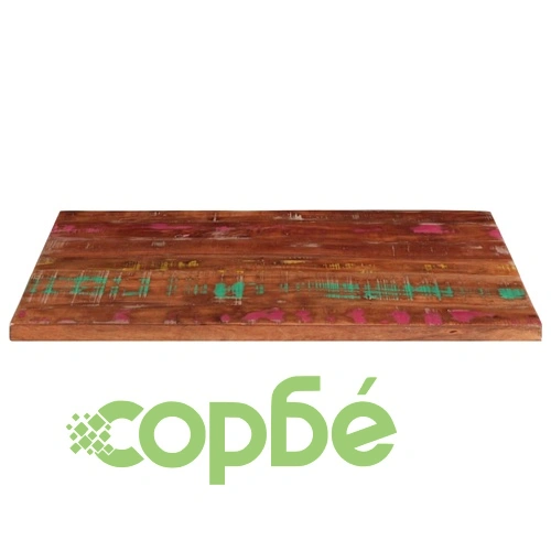 Плот за маса 90x60x3,8 см правоъгълен регенерирано дърво масив ➤ топ цена ➤ sorbe.bg