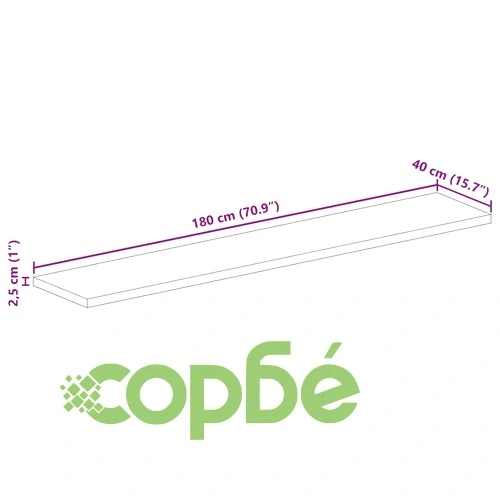 Плот за маса 180x40x2,5 см правоъгълен регенерирано дърво масив ➤ топ цена ➤ sorbe.bg