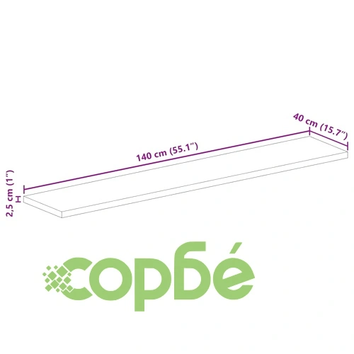 Плот за маса 140x40x2,5см правоъгълен масивно дърво грубо манго ➤ топ цена ➤ sorbe.bg