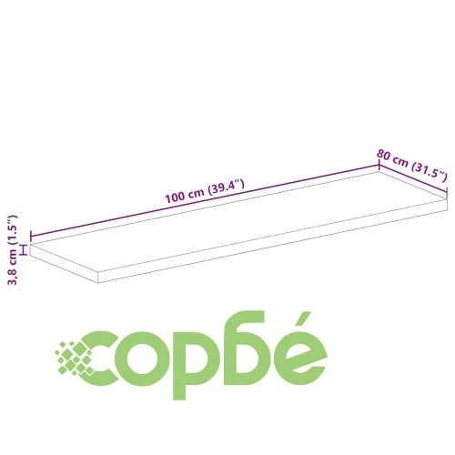 Плот за маса, 100x80x3,8 см, правоъгълен, манго масив ➤ топ цена ➤ sorbe.bg