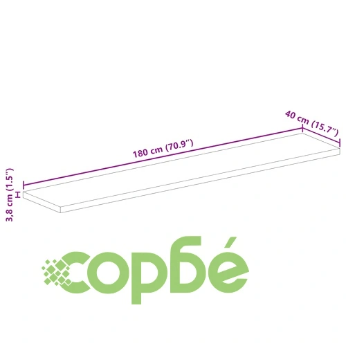 Плот за маса, 180x40x3,8 см, правоъгълен, манго масив ➤ топ цена ➤ sorbe.bg