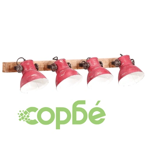 Стенна лампа 25 W състарено червено 90x25 см E27 ➤ топ цена ➤ sorbe.bg