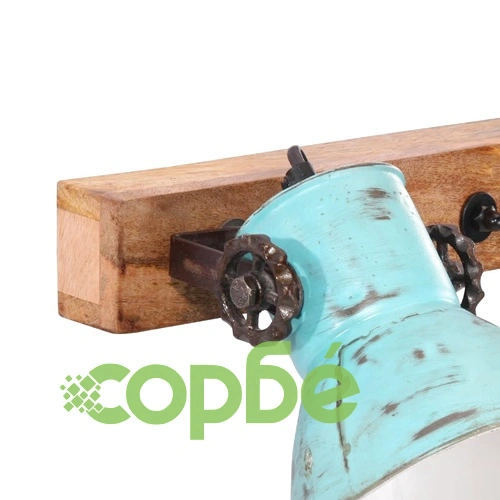 Стенна лампа 25 W състарено синьо 65x25 см E27 ➤ топ цена ➤ sorbe.bg