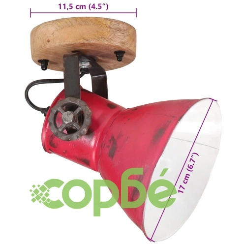 Стенна лампа 25 W състарено червено 11,5x11,5x25 см E27 ➤ топ цена ➤ sorbe.bg