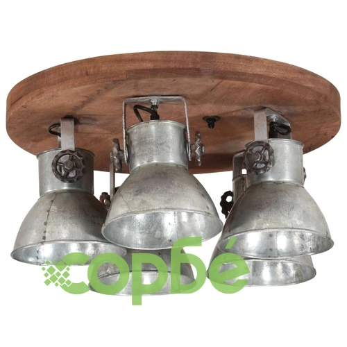Лампа за таван 25 W, винтидж, сребриста, 50x50x25 см, E27 ➤ топ цена ➤ sorbe.bg