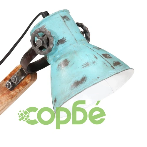 Настолна лампа, 25 W, състарено синьо, 23x18x96 см, E27 ➤ топ цена ➤ sorbe.bg