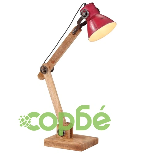 Настолна лампа 25 W състарено червено 23x18x96 см E27 ➤ топ цена ➤ sorbe.bg