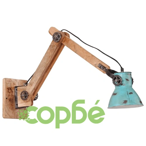Стенна лампа 25 W състарено синьо 96x15x20 см E27 ➤ топ цена ➤ sorbe.bg
