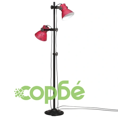 Подова лампа 25 W винтидж състарено червено 25x25x90/140 см E27 ➤ топ цена ➤ sorbe.bg