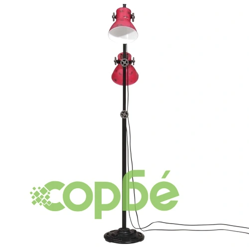 Подова лампа 25 W винтидж състарено червено 25x25x90/140 см E27 ➤ топ цена ➤ sorbe.bg
