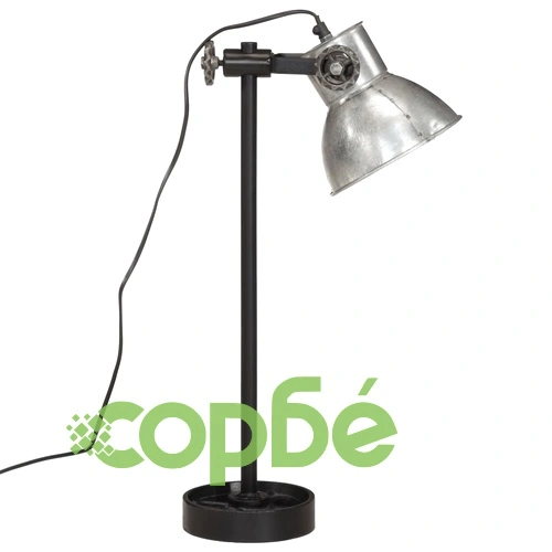 Настолна лампа, 25 W, винтидж, сребриста, 15x15x55 см, E27 ➤ топ цена ➤ sorbe.bg