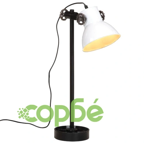 Настолна лампа, 25 W, бяла, 15x15x55 см, E27 ➤ топ цена ➤ sorbe.bg