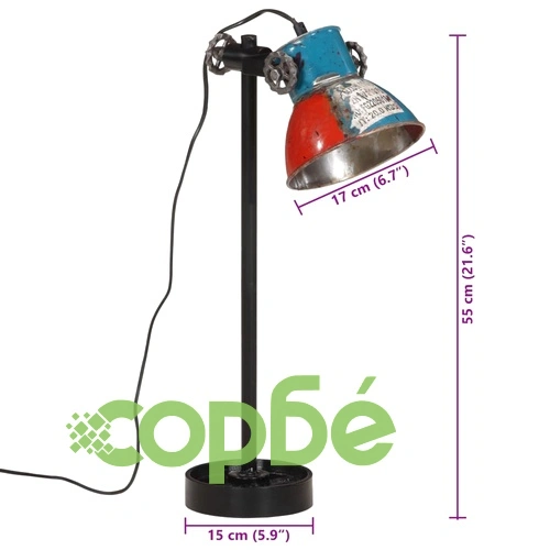 Настолна лампа 25 W многоцветна 15x15x55 см E27 ➤ топ цена ➤ sorbe.bg
