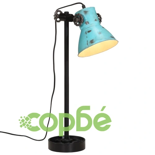 Настолна лампа, 25 W, състарено синьо, 15x15x55 см, E27 ➤ топ цена ➤ sorbe.bg