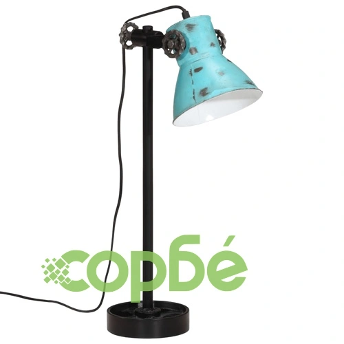 Настолна лампа, 25 W, състарено синьо, 15x15x55 см, E27 ➤ топ цена ➤ sorbe.bg