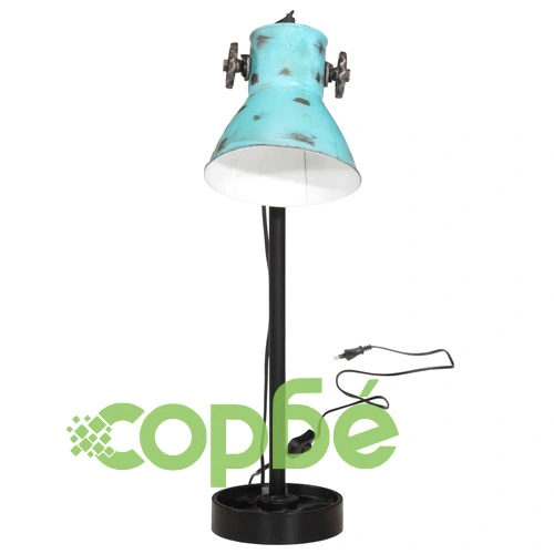 Настолна лампа, 25 W, състарено синьо, 15x15x55 см, E27 ➤ топ цена ➤ sorbe.bg