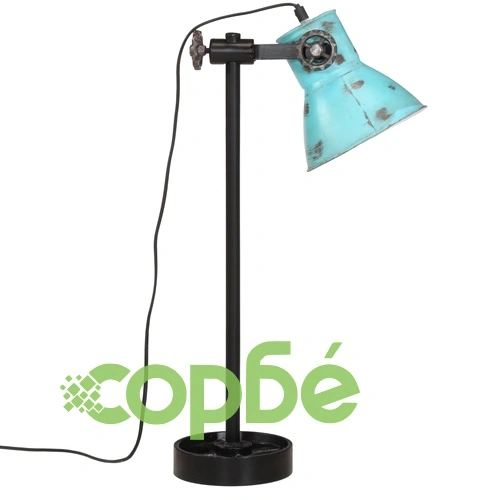 Настолна лампа, 25 W, състарено синьо, 15x15x55 см, E27 ➤ топ цена ➤ sorbe.bg