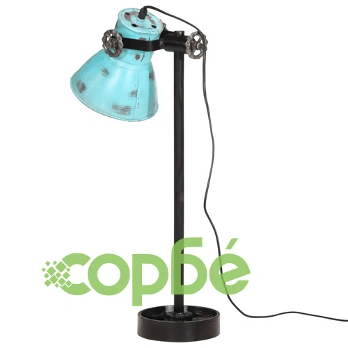 Настолна лампа, 25 W, състарено синьо, 15x15x55 см, E27 ➤ топ цена ➤ sorbe.bg
