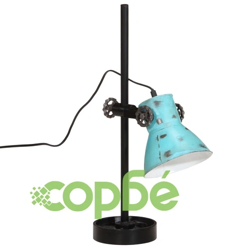 Настолна лампа, 25 W, състарено синьо, 15x15x55 см, E27 ➤ топ цена ➤ sorbe.bg