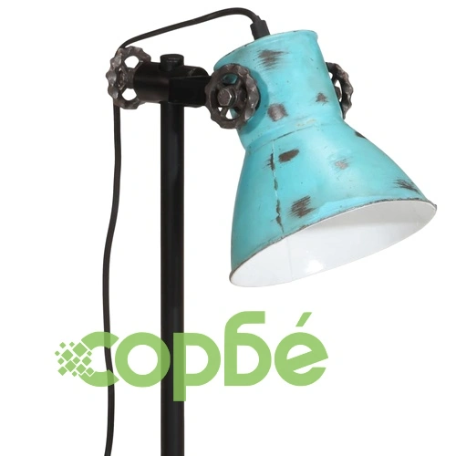 Настолна лампа, 25 W, състарено синьо, 15x15x55 см, E27 ➤ топ цена ➤ sorbe.bg