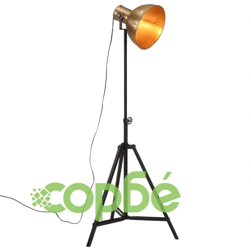 Подова лампа, 25 W, античен месинг, 61x61x90/150 см, E27 ➤ топ цена ➤ sorbe.bg