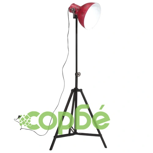 Подова лампа 25 W винтидж състарено червено 61x61x90/150 см E27 ➤ топ цена ➤ sorbe.bg