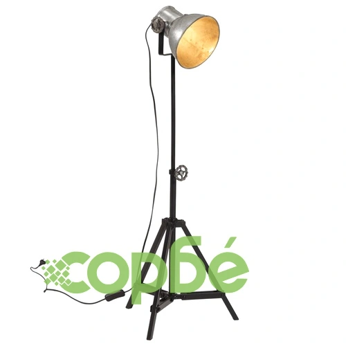 Подова лампа, 25 W, винтидж, сребриста, 35x35x65/95 см, E27 ➤ топ цена ➤ sorbe.bg