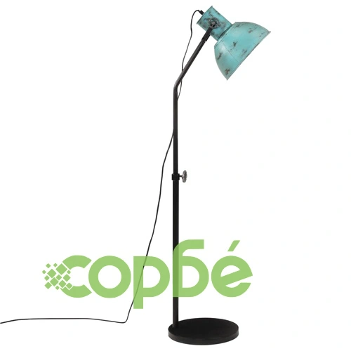 Подова лампа 25 W винтидж състарено синьо 30x30x90-150 см E27 ➤ топ цена ➤ sorbe.bg