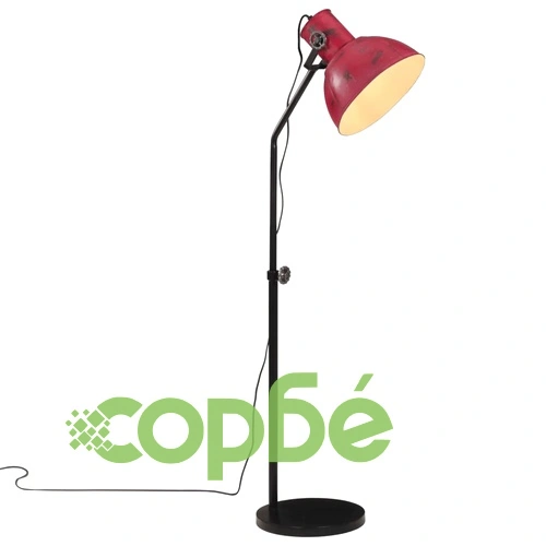 Подова лампа 25 W винтидж състарено червено 30x30x90-150 см E27 ➤ топ цена ➤ sorbe.bg