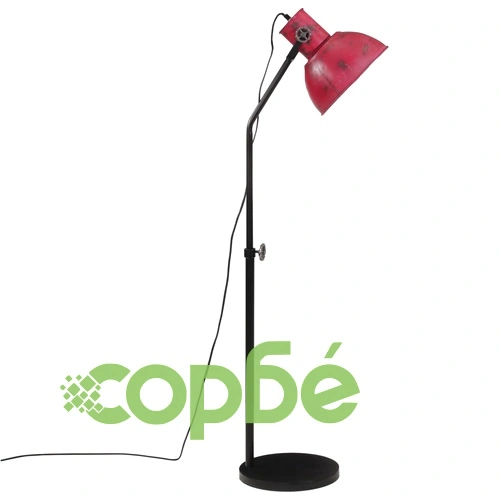 Подова лампа 25 W винтидж състарено червено 30x30x90-150 см E27 ➤ топ цена ➤ sorbe.bg
